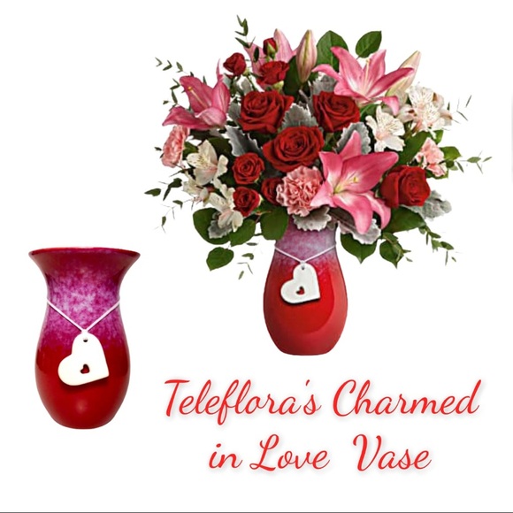 Teleflora's Charmed in Love Red & White Ombré Vase - Picture 3 of 14